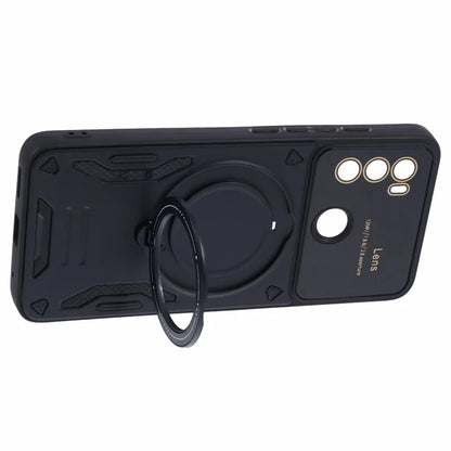 For Motorola Moto G60 Case Magnetic Ring Kickstand PC+TPU Anti-drop Protective Shell
