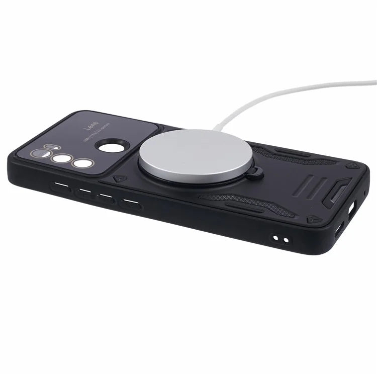 For Motorola Moto G60 Case Magnetic Ring Kickstand PC+TPU Anti-drop Protective Shell