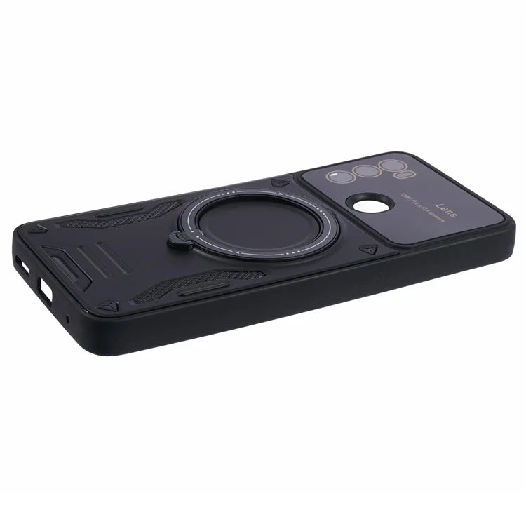 For Motorola Moto G60 Case Magnetic Ring Kickstand PC+TPU Anti-drop Protective Shell