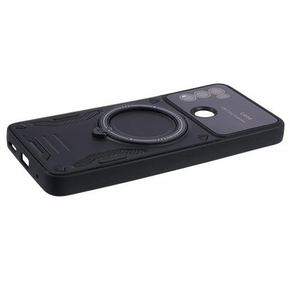 For Motorola Moto G60 Case Magnetic Ring Kickstand PC+TPU Anti-drop Protective Shell