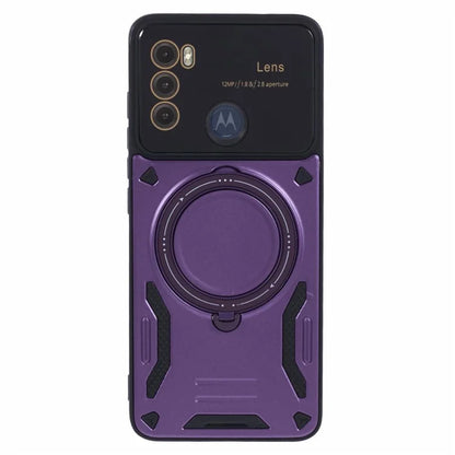 For Motorola Moto G60 Case Magnetic Ring Kickstand PC+TPU Anti-drop Protective Shell