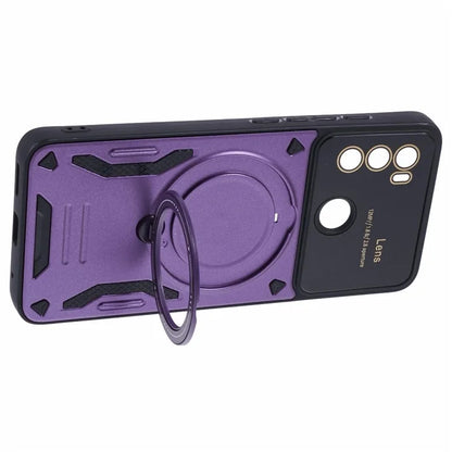 For Motorola Moto G60 Case Magnetic Ring Kickstand PC+TPU Anti-drop Protective Shell