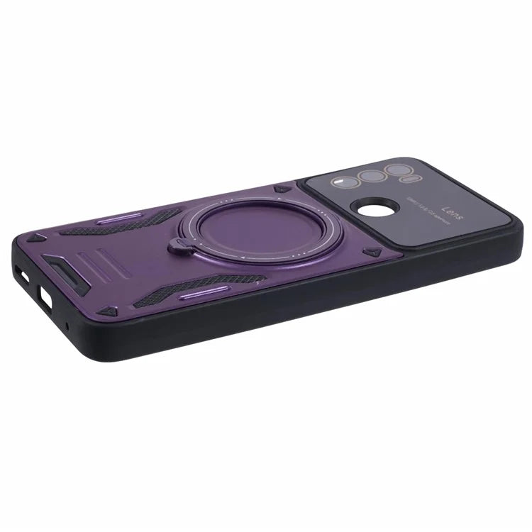 For Motorola Moto G60 Case Magnetic Ring Kickstand PC+TPU Anti-drop Protective Shell