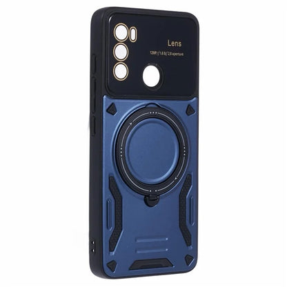 For Motorola Moto G60 Case Magnetic Ring Kickstand PC+TPU Anti-drop Protective Shell