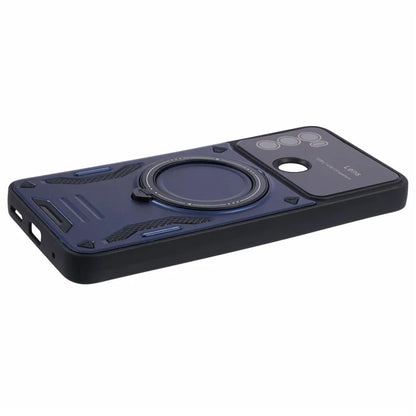 For Motorola Moto G60 Case Magnetic Ring Kickstand PC+TPU Anti-drop Protective Shell