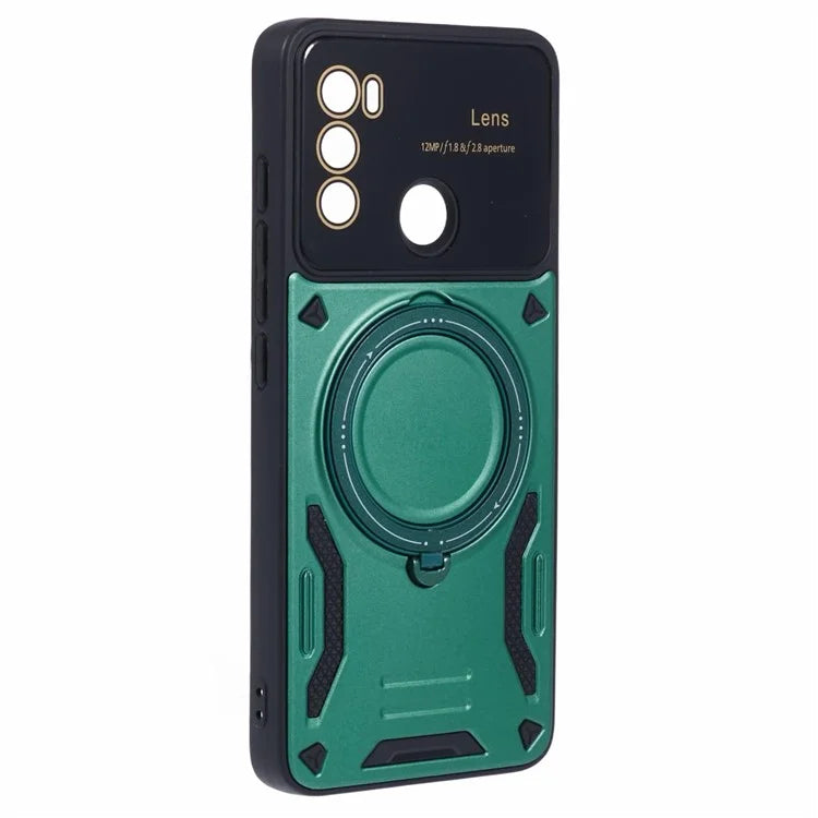 For Motorola Moto G60 Case Magnetic Ring Kickstand PC+TPU Anti-drop Protective Shell