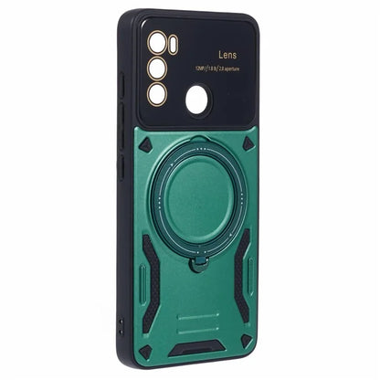 For Motorola Moto G60 Case Magnetic Ring Kickstand PC+TPU Anti-drop Protective Shell