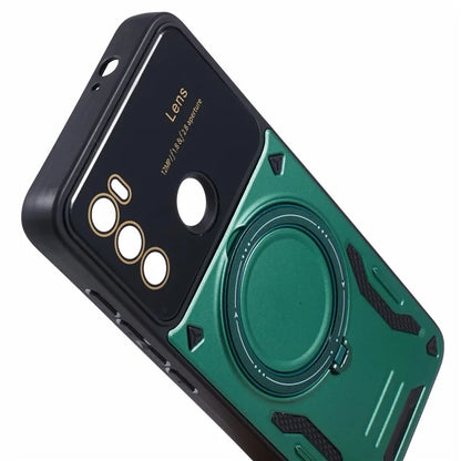 For Motorola Moto G60 Case Magnetic Ring Kickstand PC+TPU Anti-drop Protective Shell