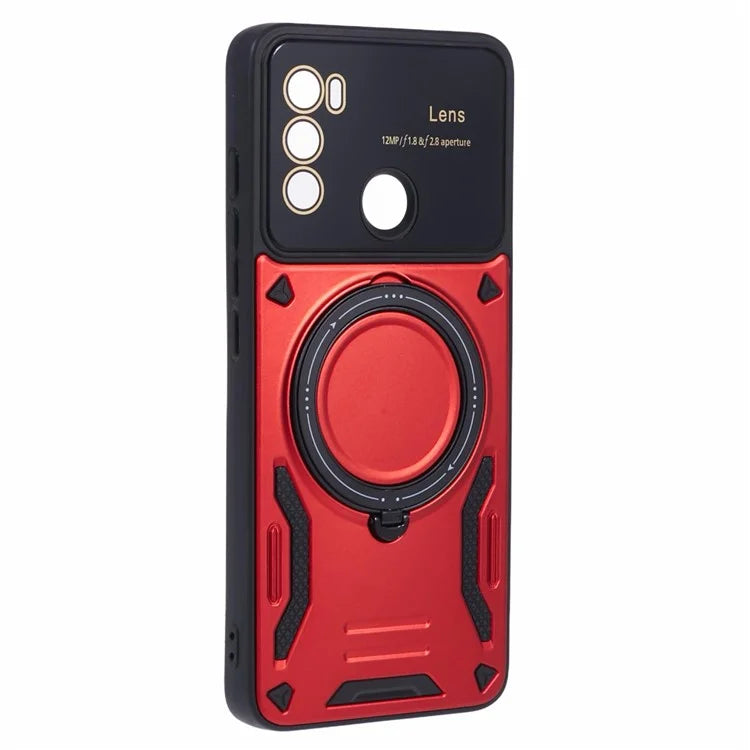 For Motorola Moto G60 Case Magnetic Ring Kickstand PC+TPU Anti-drop Protective Shell