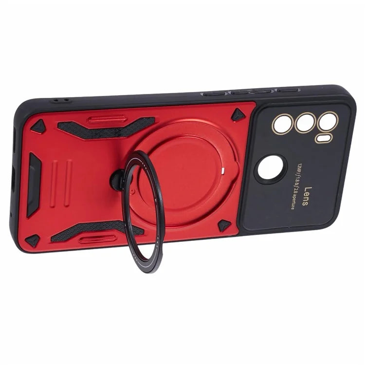 For Motorola Moto G60 Case Magnetic Ring Kickstand PC+TPU Anti-drop Protective Shell