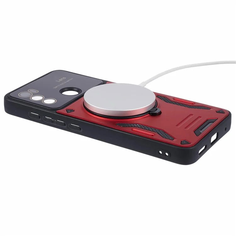 For Motorola Moto G60 Case Magnetic Ring Kickstand PC+TPU Anti-drop Protective Shell