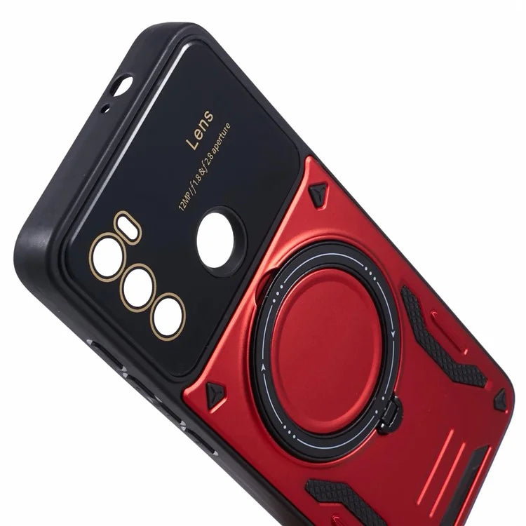 For Motorola Moto G60 Case Magnetic Ring Kickstand PC+TPU Anti-drop Protective Shell