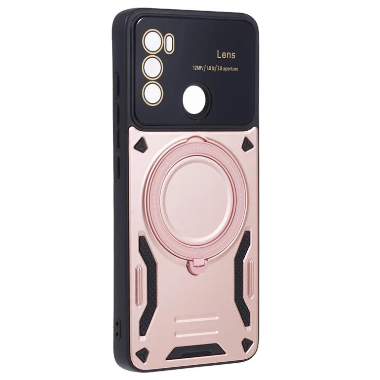For Motorola Moto G60 Case Magnetic Ring Kickstand PC+TPU Anti-drop Protective Shell