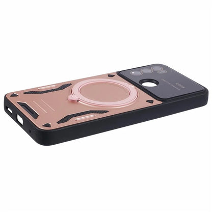 For Motorola Moto G60 Case Magnetic Ring Kickstand PC+TPU Anti-drop Protective Shell