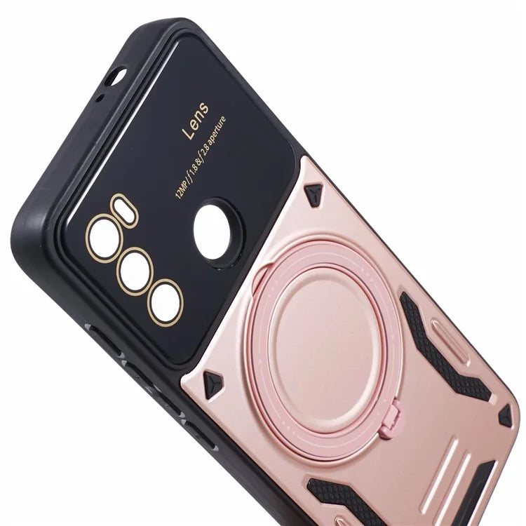 For Motorola Moto G60 Case Magnetic Ring Kickstand PC+TPU Anti-drop Protective Shell