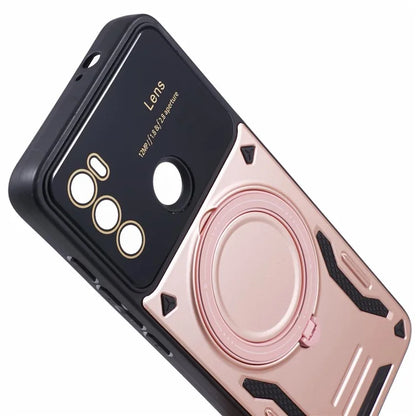 For Motorola Moto G60 Case Magnetic Ring Kickstand PC+TPU Anti-drop Protective Shell