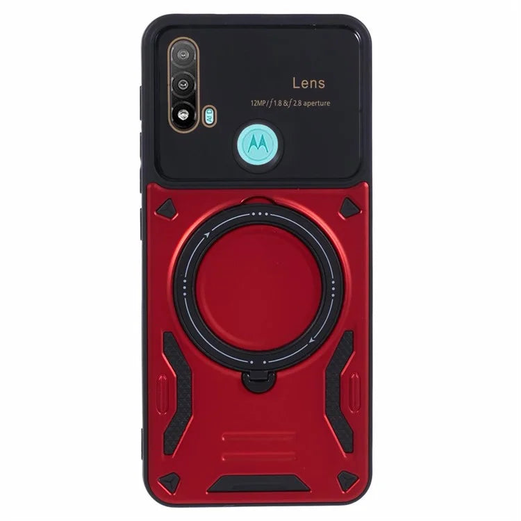 For Motorola Moto E20 Case Compatible with MagSafe PC+TPU Kickstand Phone Cases