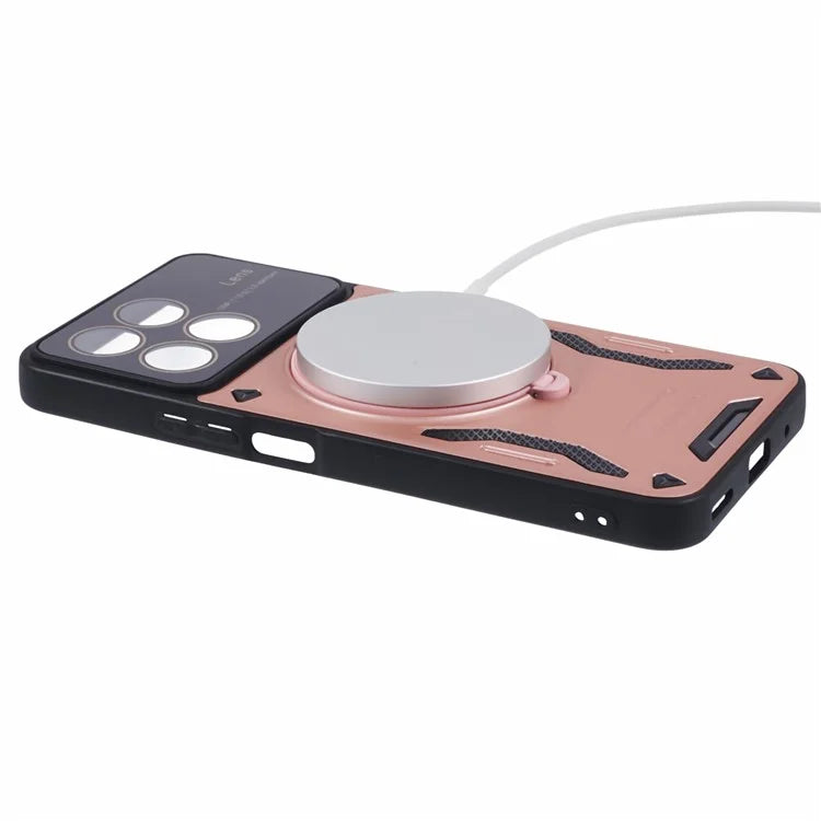 For Honor X8a 4G Shockproof Case Compatible with MagSafe Kickstand PC+TPU Phone Cover