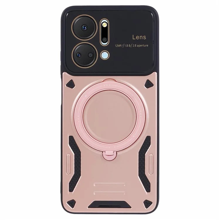For Honor X7a 4G Case Kickstand PC+TPU Phone Cover Compatible with MagSafe