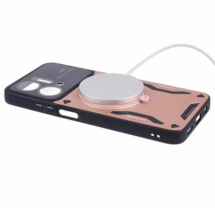 For Honor X7a 4G Case Kickstand PC+TPU Phone Cover Compatible with MagSafe