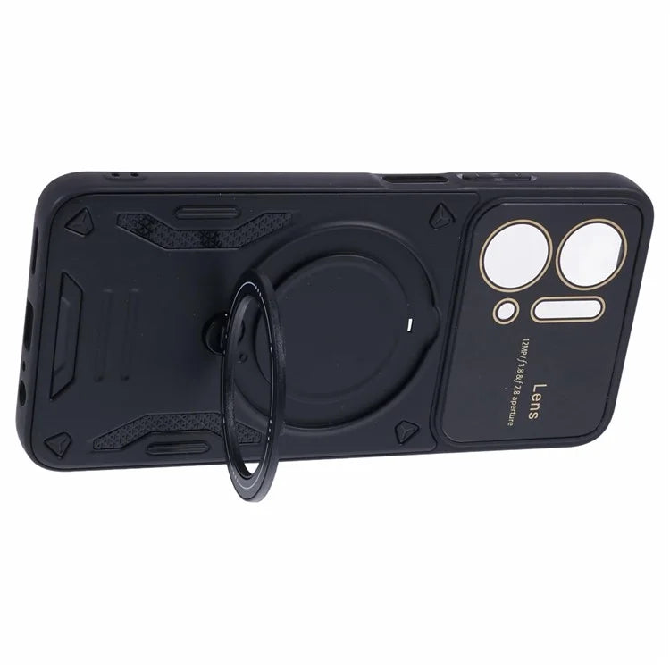 For Honor X7a 4G Case Kickstand PC+TPU Phone Cover Compatible with MagSafe