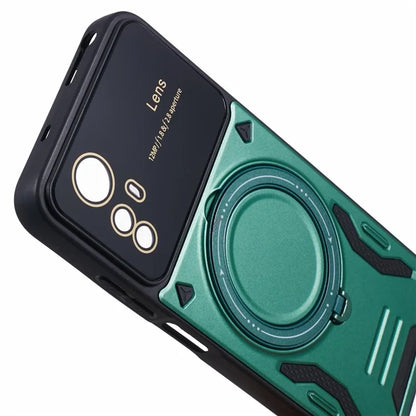 For Xiaomi Redmi Note 12S 4G Protective Case PC+TPU Kickstand Phone Cover Compatible with MagSafe