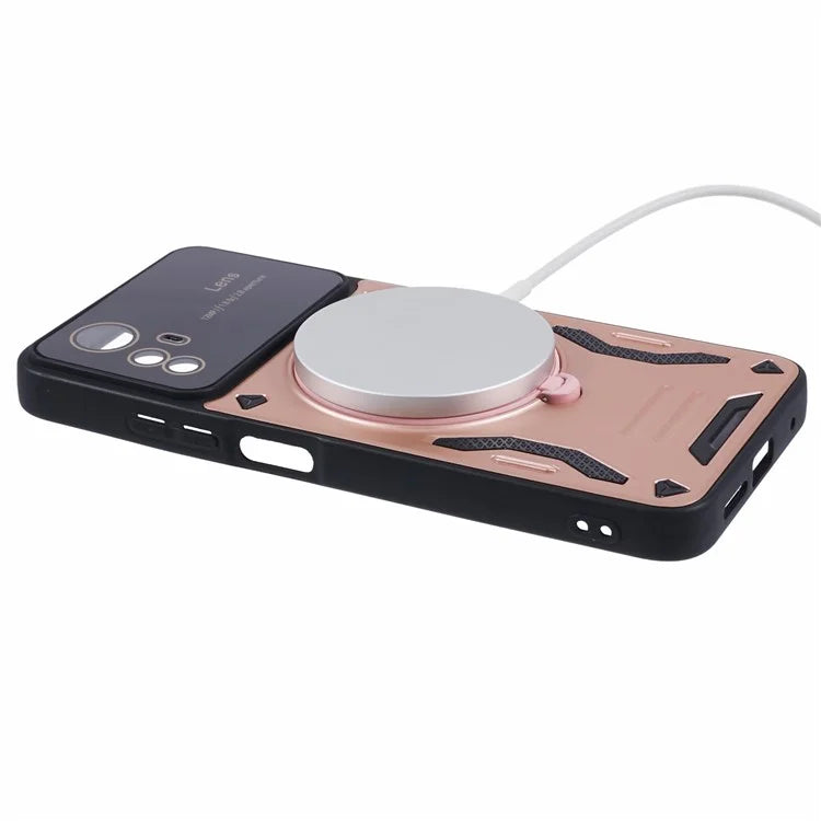 For Xiaomi Redmi Note 12S 4G Protective Case PC+TPU Kickstand Phone Cover Compatible with MagSafe