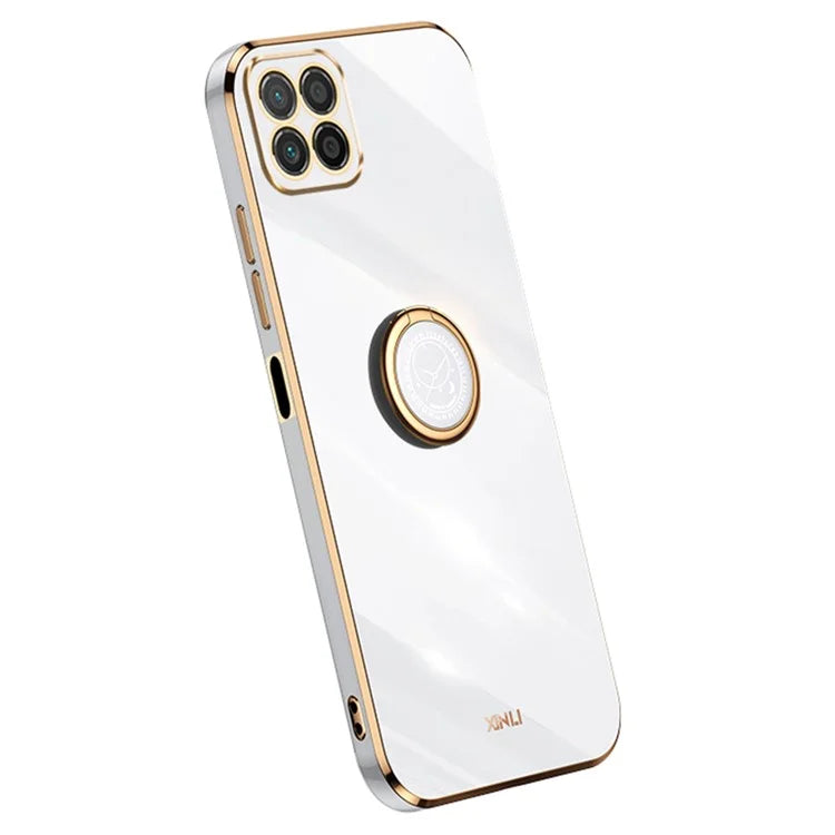 XINLI For Honor X8 5G TPU Case Electroplating Edge Kickstand Protective Cover