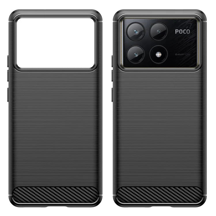For Xiaomi Poco X6 Pro 5G / Redmi K70E 5G Case Carbon Fiber Texture Phone TPU Cover