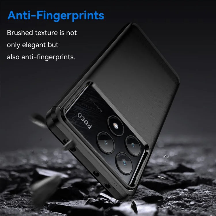 For Xiaomi Poco X6 Pro 5G / Redmi K70E 5G Case Carbon Fiber Texture Phone TPU Cover