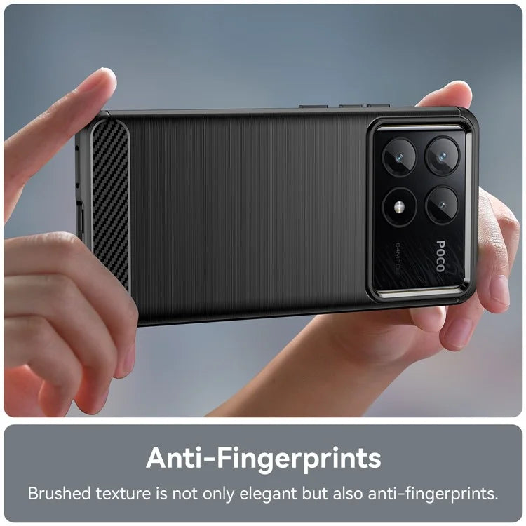 For Xiaomi Poco X6 Pro 5G / Redmi K70E 5G Case Carbon Fiber Texture Phone TPU Cover