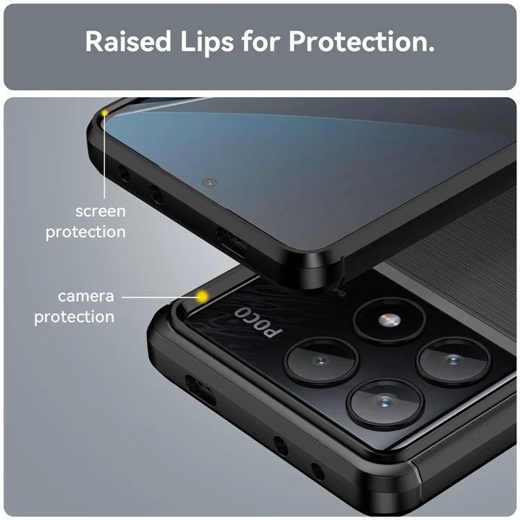 For Xiaomi Poco X6 Pro 5G / Redmi K70E 5G Case Carbon Fiber Texture Phone TPU Cover