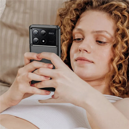 For Xiaomi Poco X6 Pro 5G / Redmi K70E 5G Case Carbon Fiber Texture Phone TPU Cover