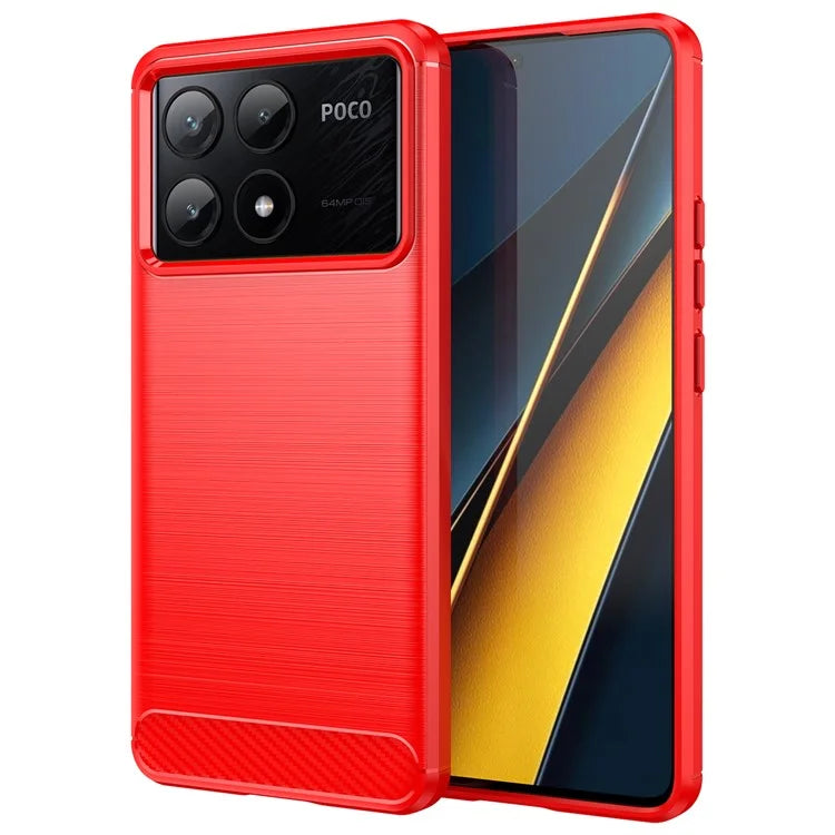 For Xiaomi Poco X6 Pro 5G / Redmi K70E 5G Case Carbon Fiber Texture Phone TPU Cover