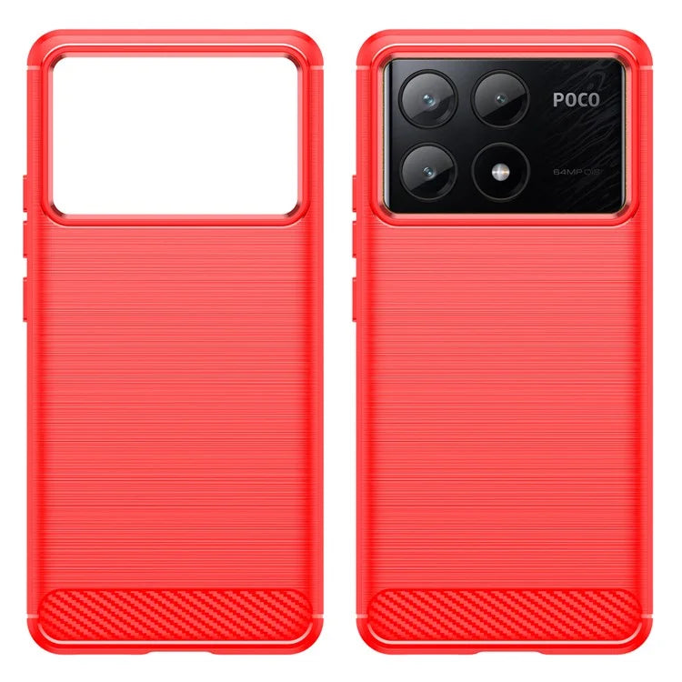 For Xiaomi Poco X6 Pro 5G / Redmi K70E 5G Case Carbon Fiber Texture Phone TPU Cover