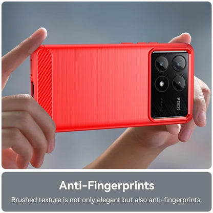 For Xiaomi Poco X6 Pro 5G / Redmi K70E 5G Case Carbon Fiber Texture Phone TPU Cover