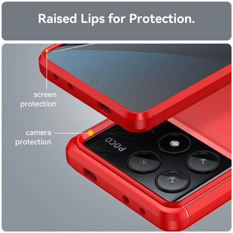 For Xiaomi Poco X6 Pro 5G / Redmi K70E 5G Case Carbon Fiber Texture Phone TPU Cover