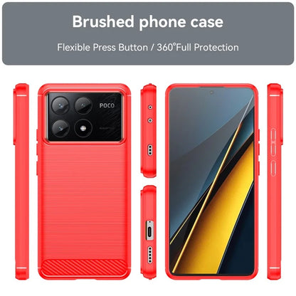 For Xiaomi Poco X6 Pro 5G / Redmi K70E 5G Case Carbon Fiber Texture Phone TPU Cover