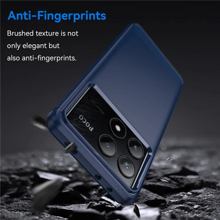 For Xiaomi Poco X6 Pro 5G / Redmi K70E 5G Case Carbon Fiber Texture Phone TPU Cover