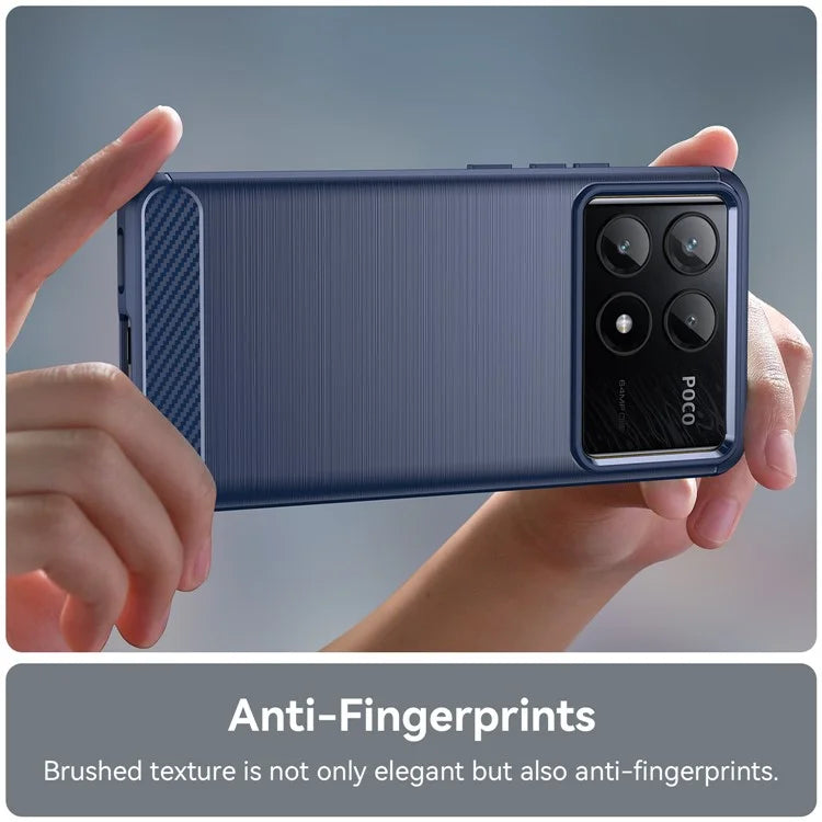 For Xiaomi Poco X6 Pro 5G / Redmi K70E 5G Case Carbon Fiber Texture Phone TPU Cover