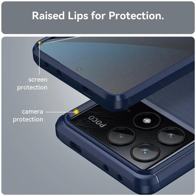 For Xiaomi Poco X6 Pro 5G / Redmi K70E 5G Case Carbon Fiber Texture Phone TPU Cover