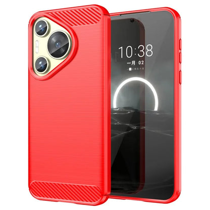 For Huawei P70 Case Brushed TPU Phone Back Cover Carbon Fiber Texture
