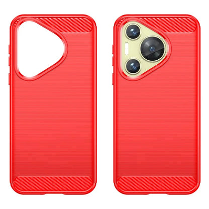 For Huawei P70 Case Brushed TPU Phone Back Cover Carbon Fiber Texture
