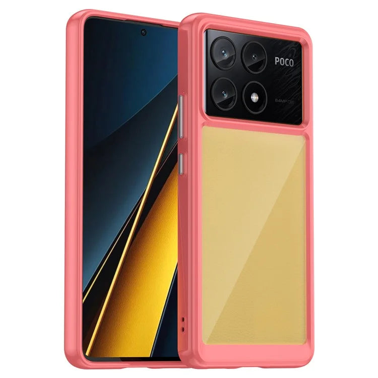 For Xiaomi Poco X6 Pro 5G / Redmi K70E 5G Case TPU Frame Clear Acrylic Back Cover