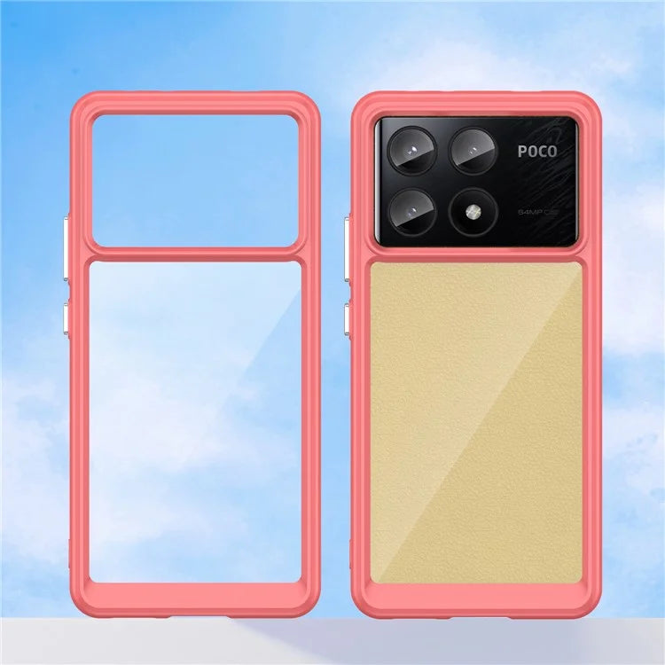 For Xiaomi Poco X6 Pro 5G / Redmi K70E 5G Case TPU Frame Clear Acrylic Back Cover