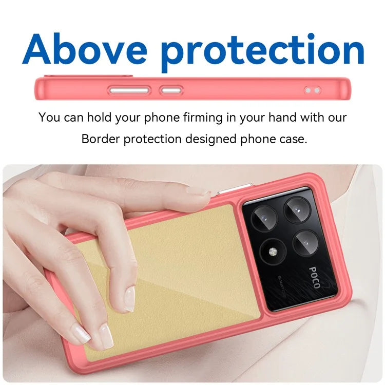 For Xiaomi Poco X6 Pro 5G / Redmi K70E 5G Case TPU Frame Clear Acrylic Back Cover