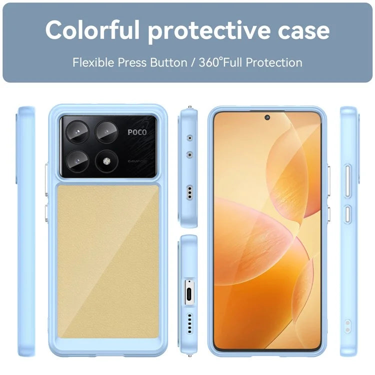 For Xiaomi Poco X6 Pro 5G / Redmi K70E 5G Case TPU Frame Clear Acrylic Back Cover