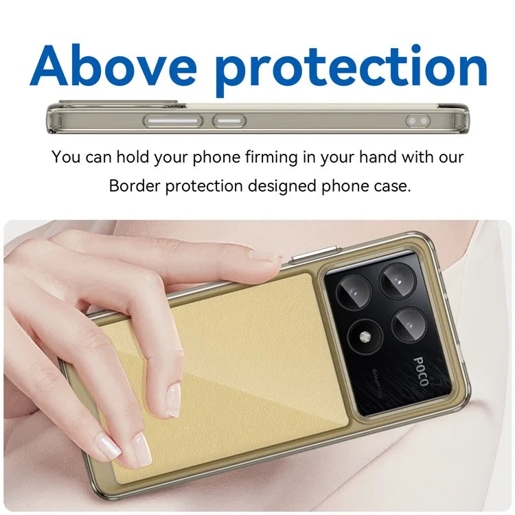 For Xiaomi Poco X6 Pro 5G / Redmi K70E 5G Case TPU Frame Clear Acrylic Back Cover