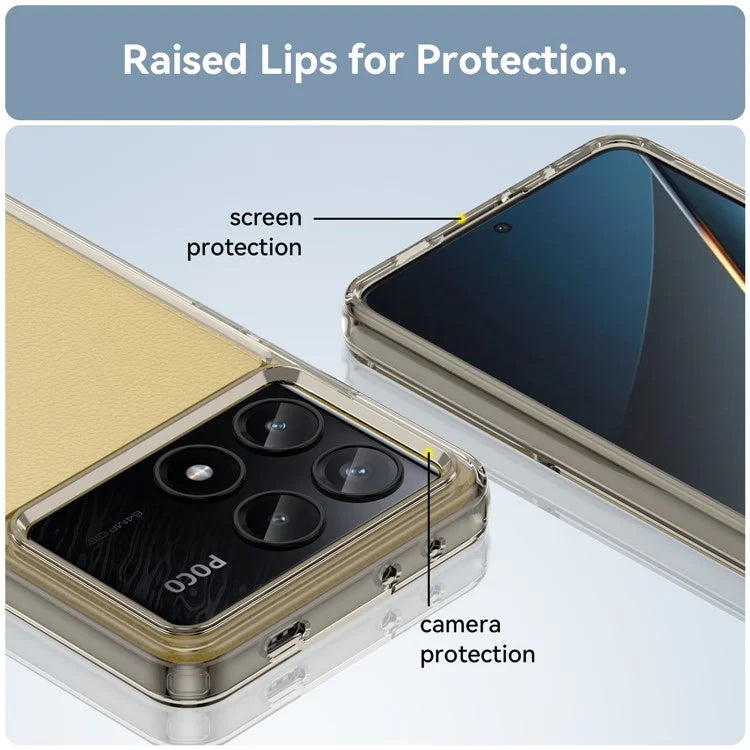 For Xiaomi Poco X6 Pro 5G / Redmi K70E 5G Case TPU Frame Clear Acrylic Back Cover