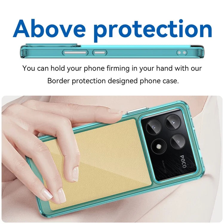 For Xiaomi Poco X6 Pro 5G / Redmi K70E 5G Case TPU Frame Clear Acrylic Back Cover